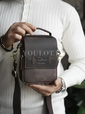 Сумка мужская через плечо Ruff Ryder 4470 маленькая кожаная