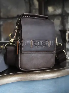 Сумка мужская через плечо Ruff Ryder 4470 маленькая кожаная