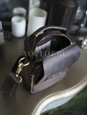 Сумка мужская через плечо Ruff Ryder 4470 маленькая кожаная