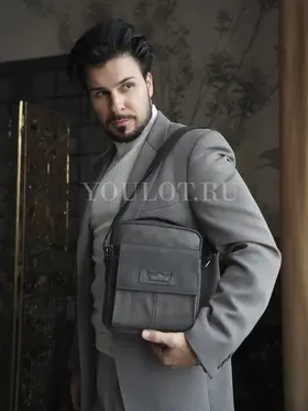 Сумка мужская через плечо кожаная Ryff Ryder 4471-1 черная