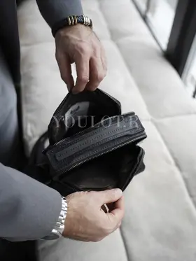 Сумка мужская через плечо кожаная Ryff Ryder 4471-1 черная