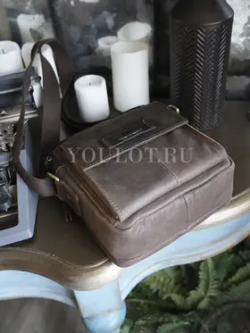 Сумка мужская через плечо кожаная Ryff Ryder 4471 коричневая