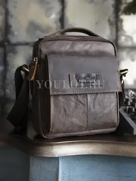 Сумка мужская через плечо кожаная Ryff Ryder 4471 коричневая