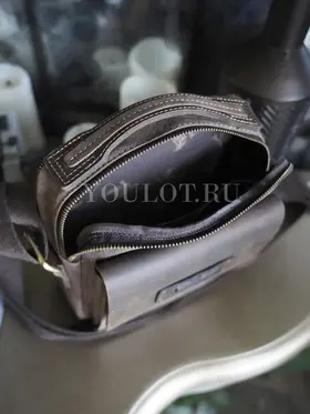 Сумка мужская через плечо кожаная Ryff Ryder 4471 коричневая