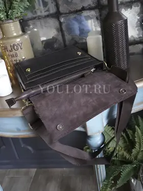 Сумка мужская через плечо Ruff Ryder 4472 A4 из натуральной кожи