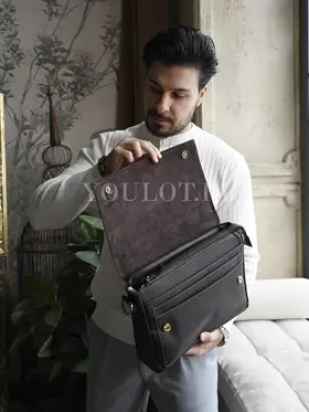 Сумка мужская через плечо Ruff Ryder 4472 A4 из натуральной кож