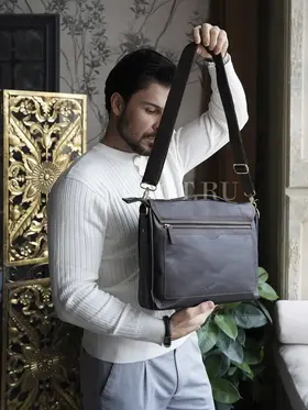 Сумка мужская через плечо Ruff Ryder 4472 A4 из натуральной кожи