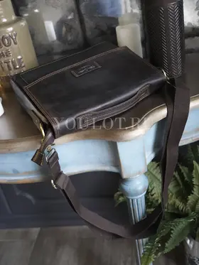 Сумка мужская через плечо Ruff Ryder 4472 A4 из натуральной кожи