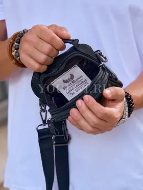 Сумка мужская через плечо Ruff Ryder 6517 маленькая кожаная