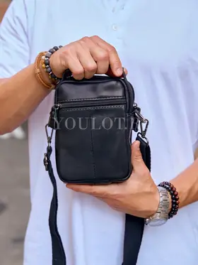 Сумка мужская через плечо Ruff Ryder 6521 из натуральной кожи маленькая