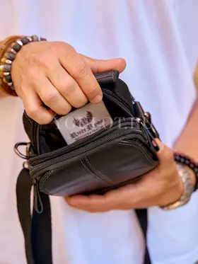 Сумка мужская через плечо Ruff Ryder 6521 из натуральной кожи маленькая