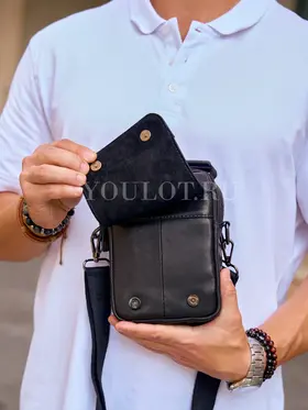 Сумка мужская через плечо Ruff Ryder 6521 из натуральной кожи маленькая