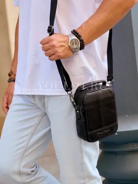 Сумка мужская через плечо Ruff Ryder 6521 из натуральной кожи маленькая