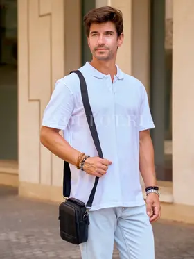 Сумка мужская через плечо Ruff Ryder 6521 из натуральной кожи маленькая