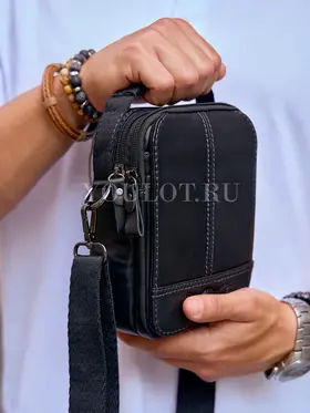 Сумка мужская через плечо Ruff Ryder 6521 из натуральной кожи маленькая