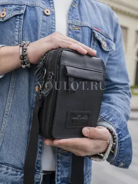 Сумка мужская через плечо, на пояс Ruff Ryder 6544 маленькая из натуральной кожи
