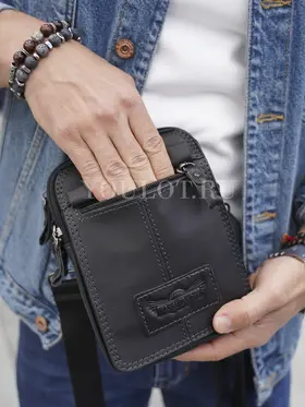 Сумка мужская через плечо, на пояс Ruff Ryder 6544 маленькая из натуральной кожи