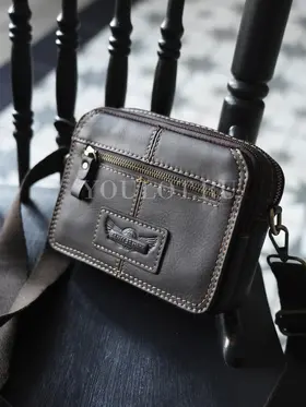 Сумка на пояс Ruff Ryder 6545-1, через плечо маленькая кожаная