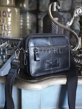 Сумка мужская через плечо, на пояс Ruff Ryder 6545 маленькая кожаная