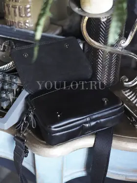 Сумка мужская через плечо, на пояс Ruff Ryder 6545 маленькая кожаная