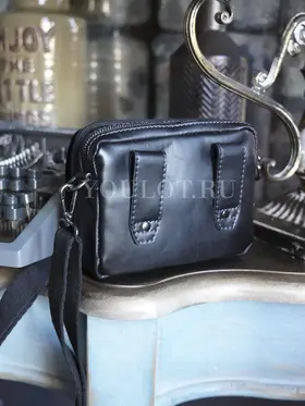 Сумка мужская через плечо, на пояс Ruff Ryder 6545 маленькая кожаная