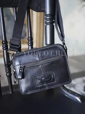 Сумка мужская через плечо, на пояс Ruff Ryder 6545 маленькая кожаная