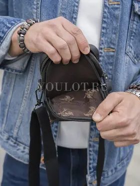 Сумка мужская через плечо, на пояс Ruff Ryder 6605 маленькая из натуральной кожи