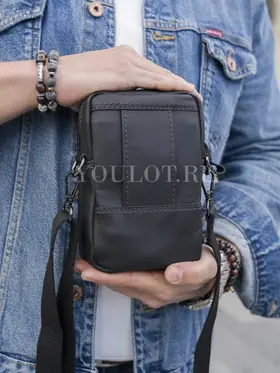 Сумка мужская через плечо, на пояс Ruff Ryder 6606 маленькая из натуральной кожи