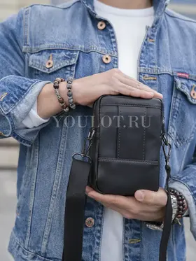 Сумка мужская через плечо, на пояс Ruff Ryder 6607 маленькая из натуральной кожи