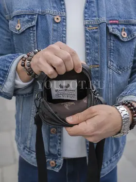 Сумка мужская через плечо, на пояс Ruff Ryder 6607 маленькая из натуральной кожи