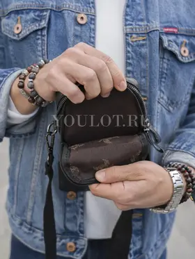 Сумка мужская через плечо, на пояс Ruff Ryder 6607 маленькая из натуральной кожи