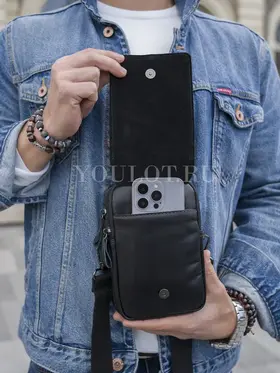 Сумка мужская через плечо, на пояс Ruff Ryder 6607 маленькая из натуральной кожи