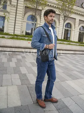 Сумка мужская через плечо, на пояс Ruff Ryder 6607 маленькая из натуральной кожи