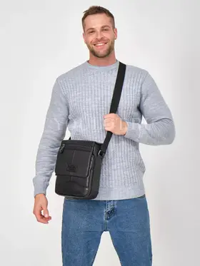 Сумка мужская через плечо Ryff Ryder 89059 с клапаном из натуральной кожи