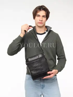 Мужская сумка через плечо из натуральной кожи Ruff Ryder 89061