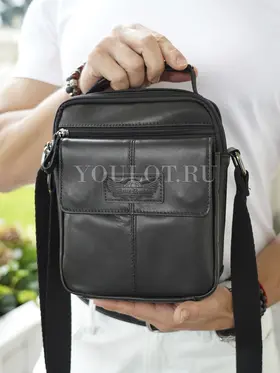 Сумка мужская через плечо кожаная Ruff Ryder 9071 с ручкой и ремнем