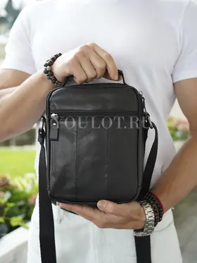 Сумка мужская через плечо кожаная Ruff Ryder 9071 с ручкой и ремнем
