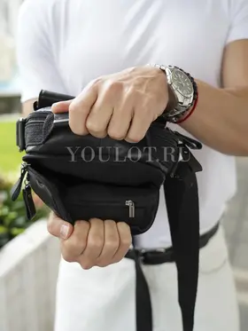 Сумка мужская через плечо кожаная Ruff Ryder 9071 с ручкой и ремнем