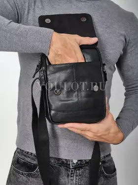 Сумка мужская через плечо кожаная Ruff Ryder 9072 с двумя отделениями