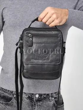 Сумка мужская через плечо кожаная Ruff Ryder 9072 с двумя отделениями
