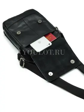 Сумка мужская через плечо кожаная Ruff Ryder 9072 с двумя отделениями
