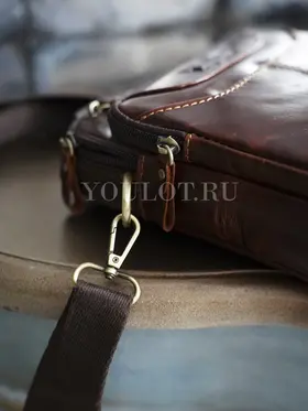 Сумка мужская через плечо Ryff Ryder 9074-1, барсетка кожаная коричневая