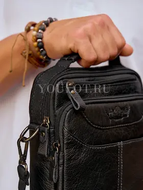 Сумка через плечо, барсетка из натуральной кожи Ryff Ryder 9074 черная