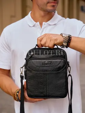 Сумка через плечо, барсетка из натуральной кожи Ryff Ryder 9074 черная