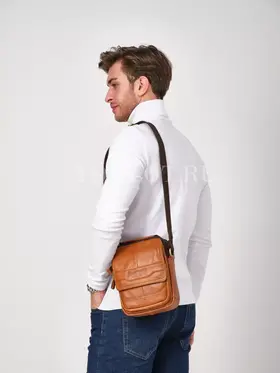 Сумка мужская через плечо, барсетка с ручкой кожаная Ryff Ryder 9147