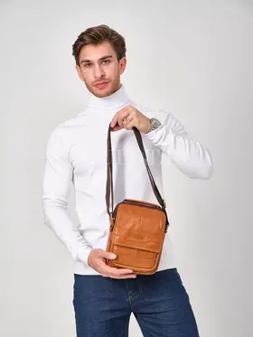 Сумка мужская через плечо, барсетка с ручкой кожаная Ryff Ryder 9147