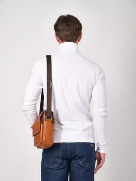 Сумка мужская через плечо, барсетка с ручкой кожаная Ryff Ryder 9147