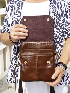 Сумка мужская на плечо из натуральной кожи Ryff Ryder 9155