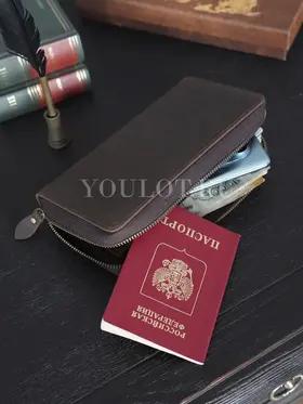 Клатч мужской Briefcase 9018 с одной молнией из натуральной кожи, кошелек - портмоне