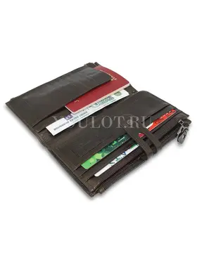 Кошелек женский из кожи Briefcase C2156 для документов коричневый